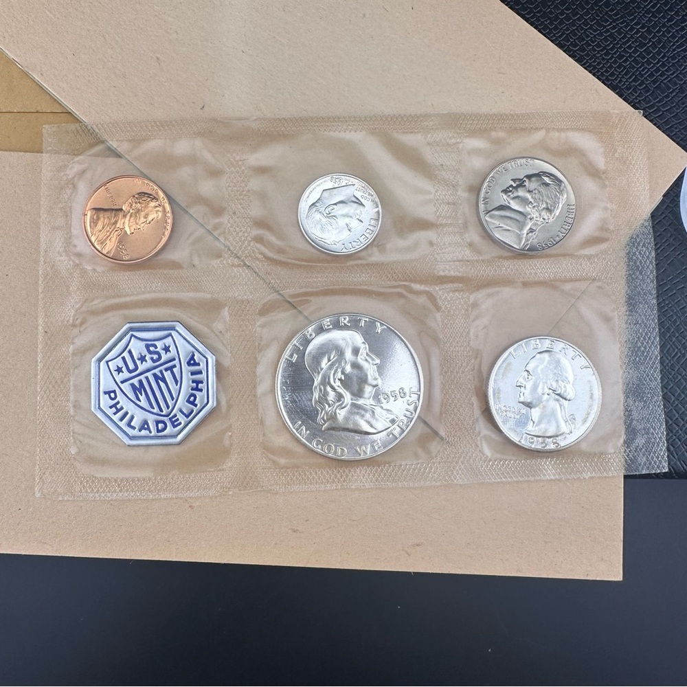 1958 Proof Set 90% Silver Half, Quarter & Dime in Original Packaging